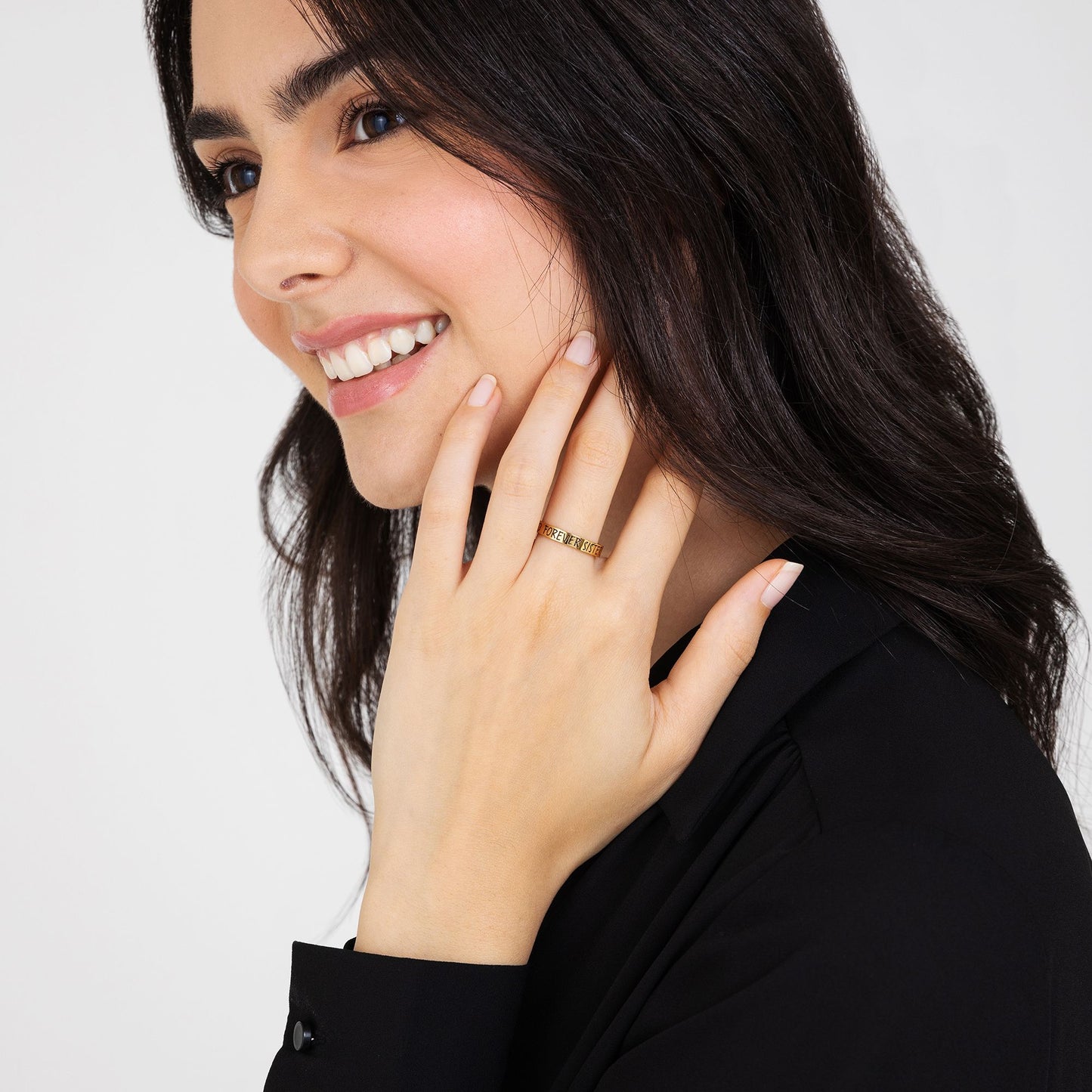 FOREVER SISTER GOLD STEEL WOMEN'S RING