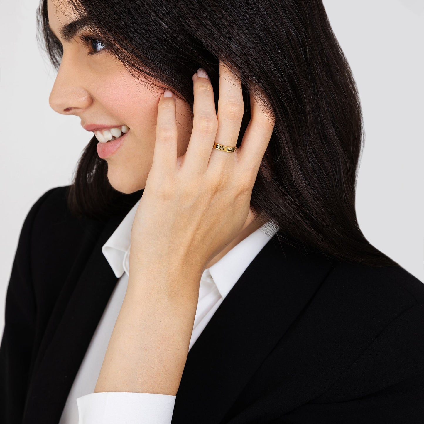 GOLD STEEL WOMEN'S RING DO WHAT YOU LOVE