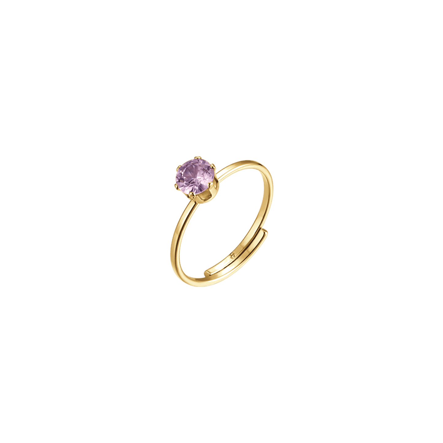 WOMEN'S STEEL SOLITAIRE RING WITH PINK CRYSTAL