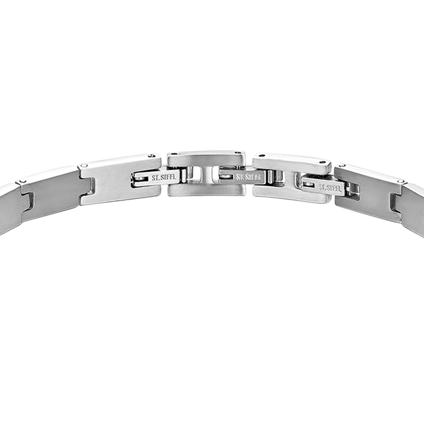 MEN'S BRACELET WITH STEEL PLATE AND BLACK ELEMENTS