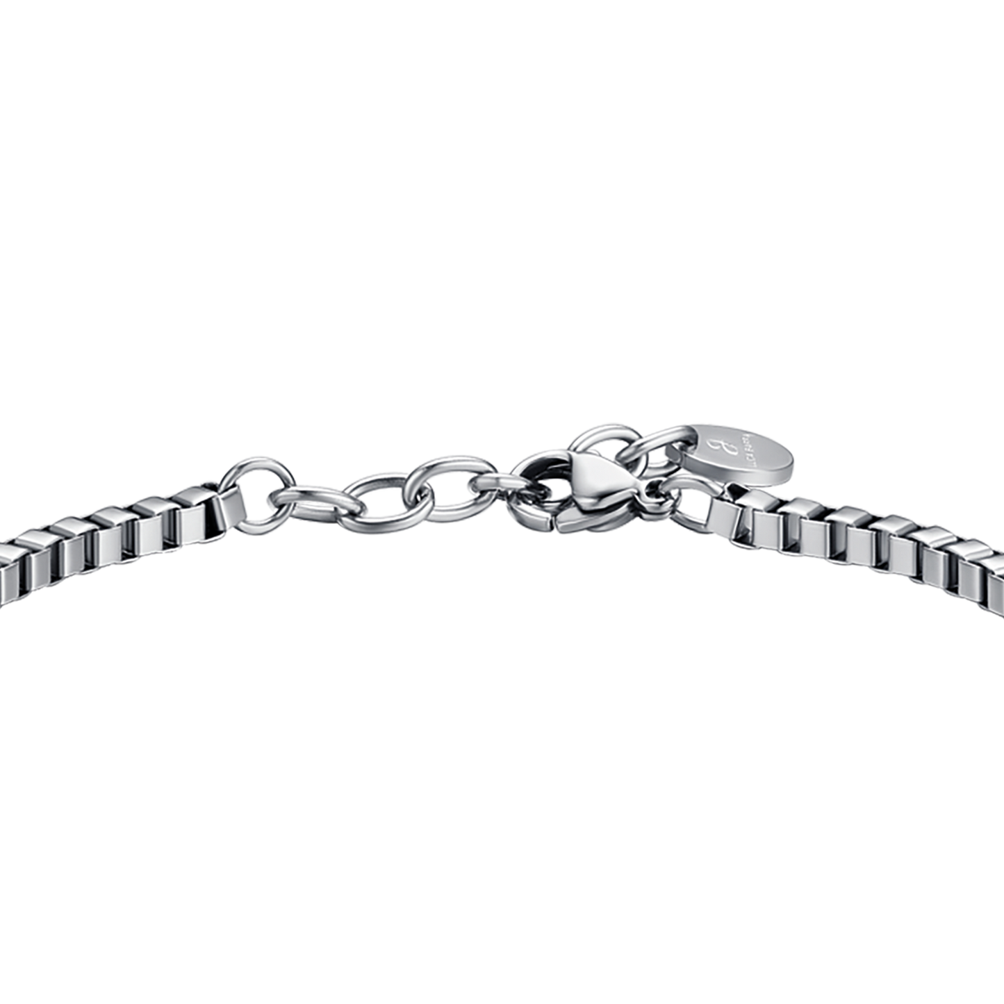 STEEL MEN'S BRACELET WITH PLATE AND WHITE CRYSTALS