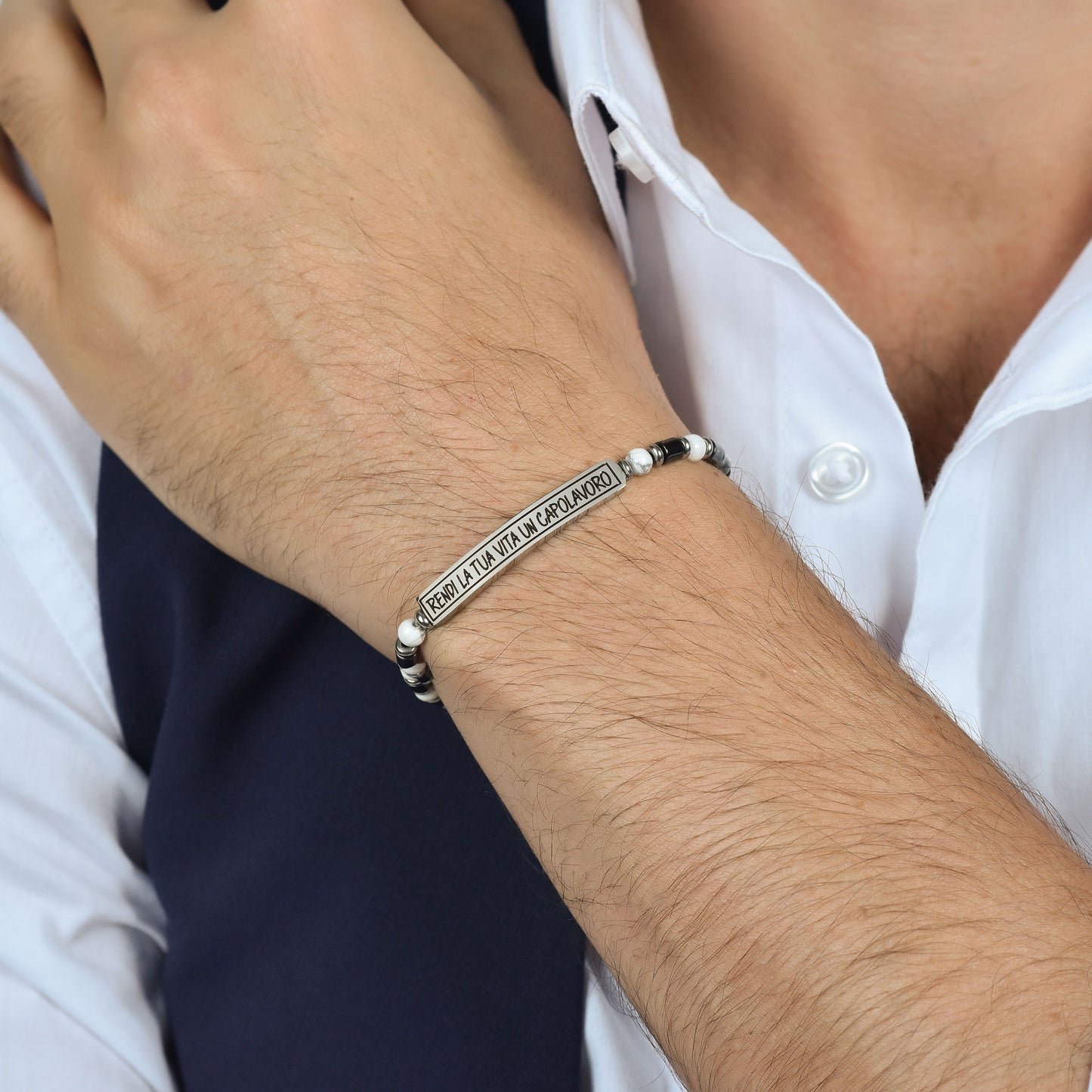 STEEL MEN'S BRACELET MAKE YOUR LIFE A MASTERPIECE