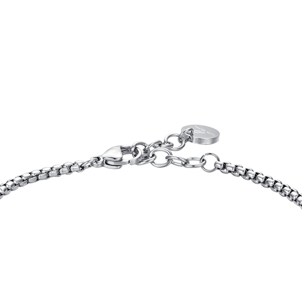 STEEL MEN'S BRACELET WITH BLACK IP AND IP ROSE ELEMENTS