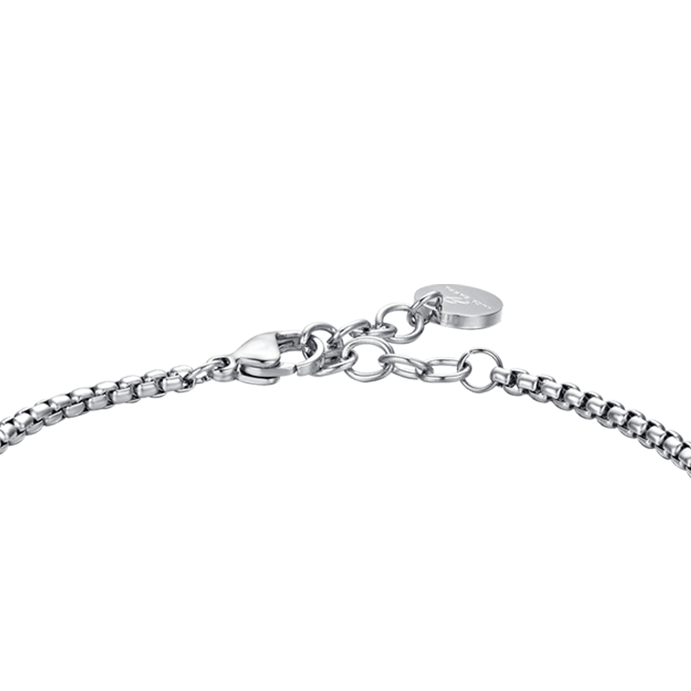 STEEL MEN'S BRACELET WITH BLUE AND SILVER IP ELEMENTS