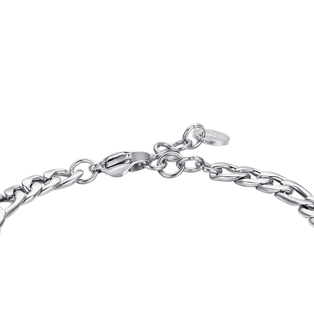 MEN'S STEEL BRACELET WITH BLACK IP PLATE