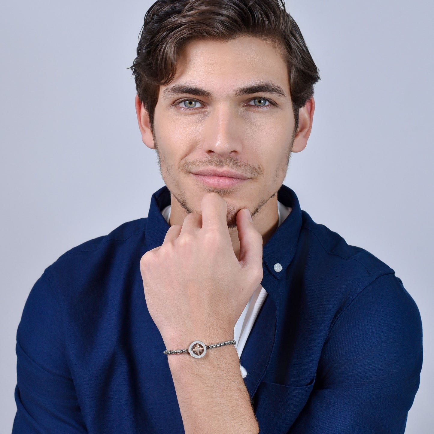 STEEL MEN'S WIND ROSE IP ROSE BRACELET