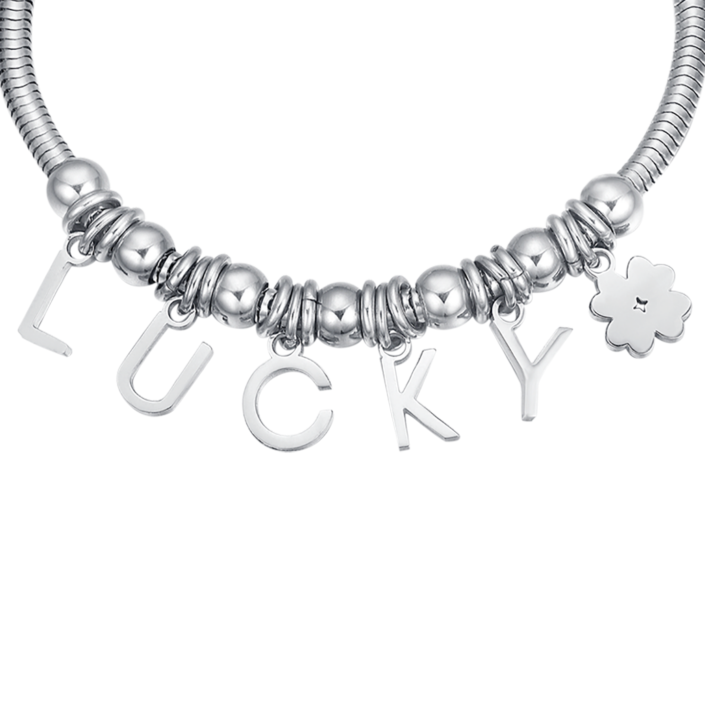 STEEL BRACELET WITH CHARMS LUCKY Luca Barra