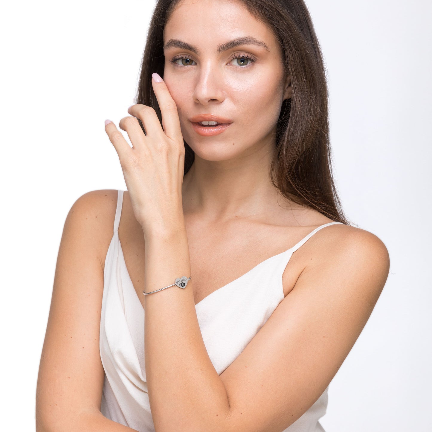 WOMEN'S STEEL BRACELET WITH BEST FRIEND INSCRIPTION