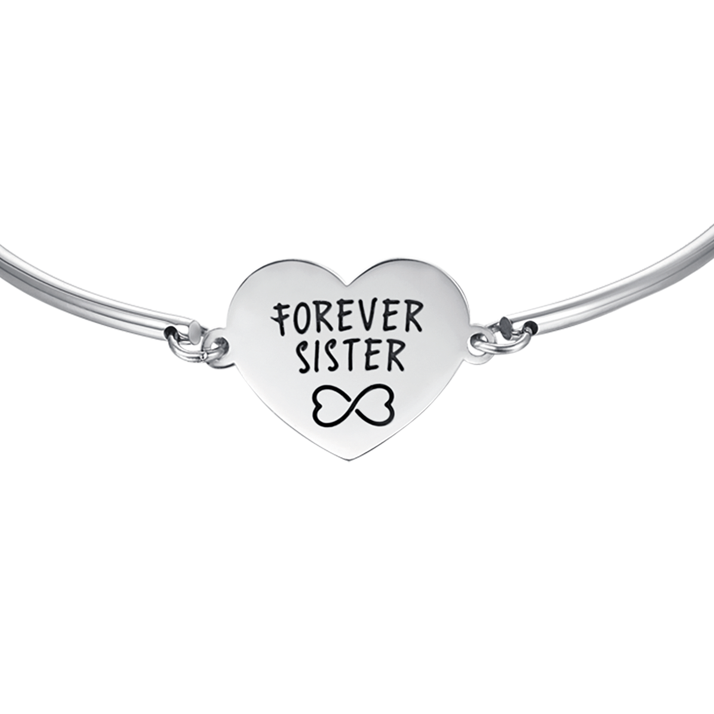 WOMEN'S STEEL BRACELET WITH FOREVER SISTER INSCRIPTION
