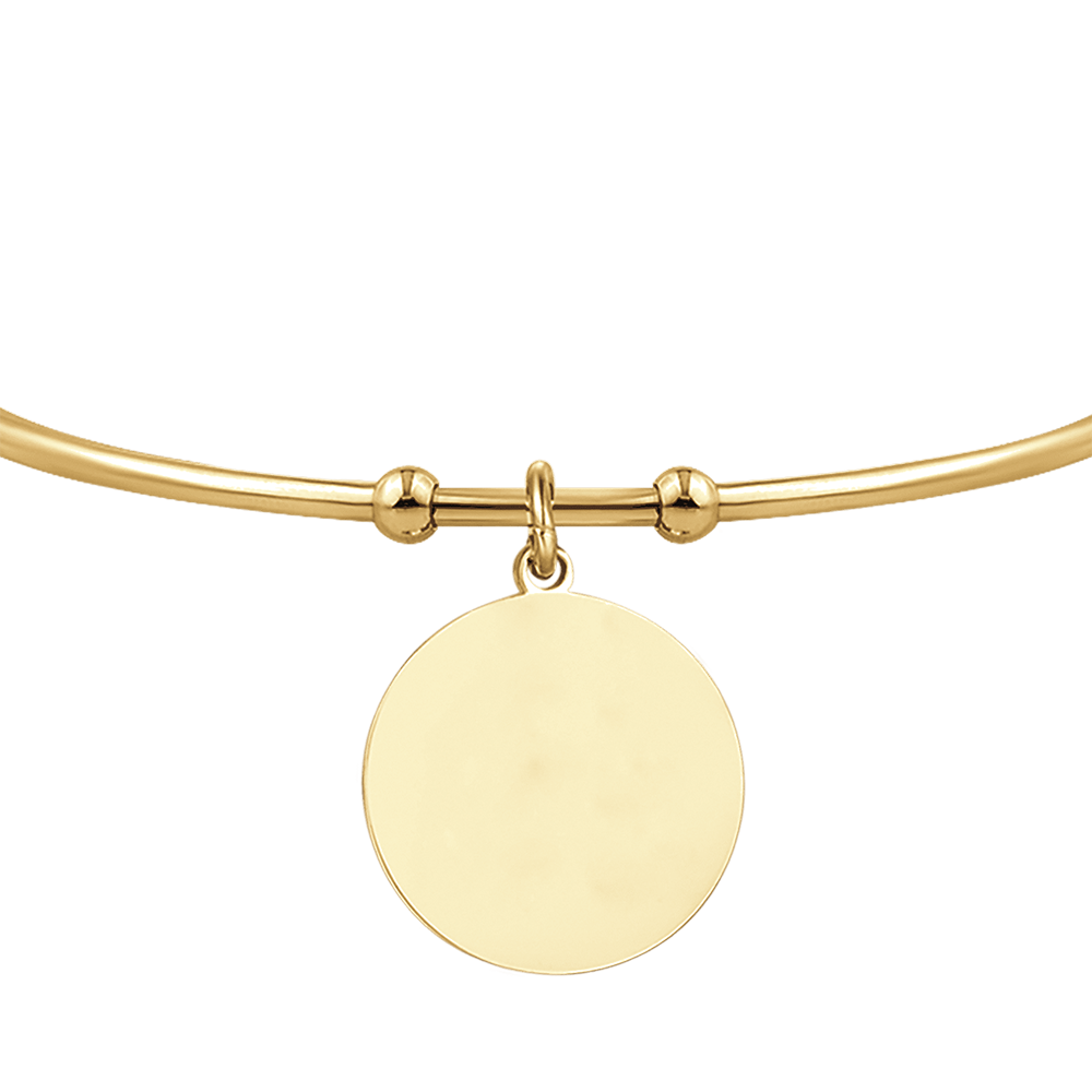 WOMEN'S PERSONALIZED GOLD STEEL CIRCLE BRACELET