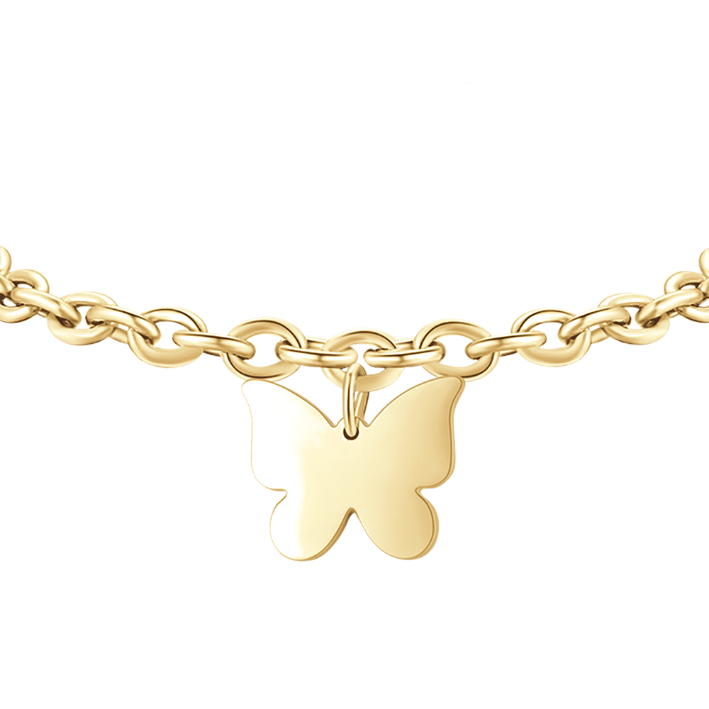 WOMEN'S GOLD STEEL BRACELET WITH BUTTERFLY