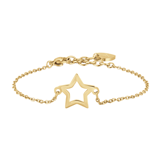 WOMEN'S GOLD-PLATED STEEL BRACELET WITH HOLLOW STAR