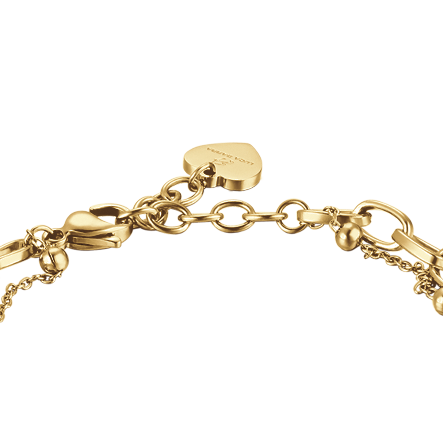 WOMEN'S STEEL BRACELET WITH HEART AND PEARLS