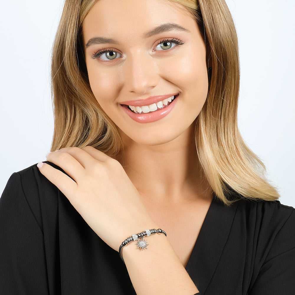 STEEL WOMEN'S SUNSHINE BRACELET WITH WHITE CRYSTALS