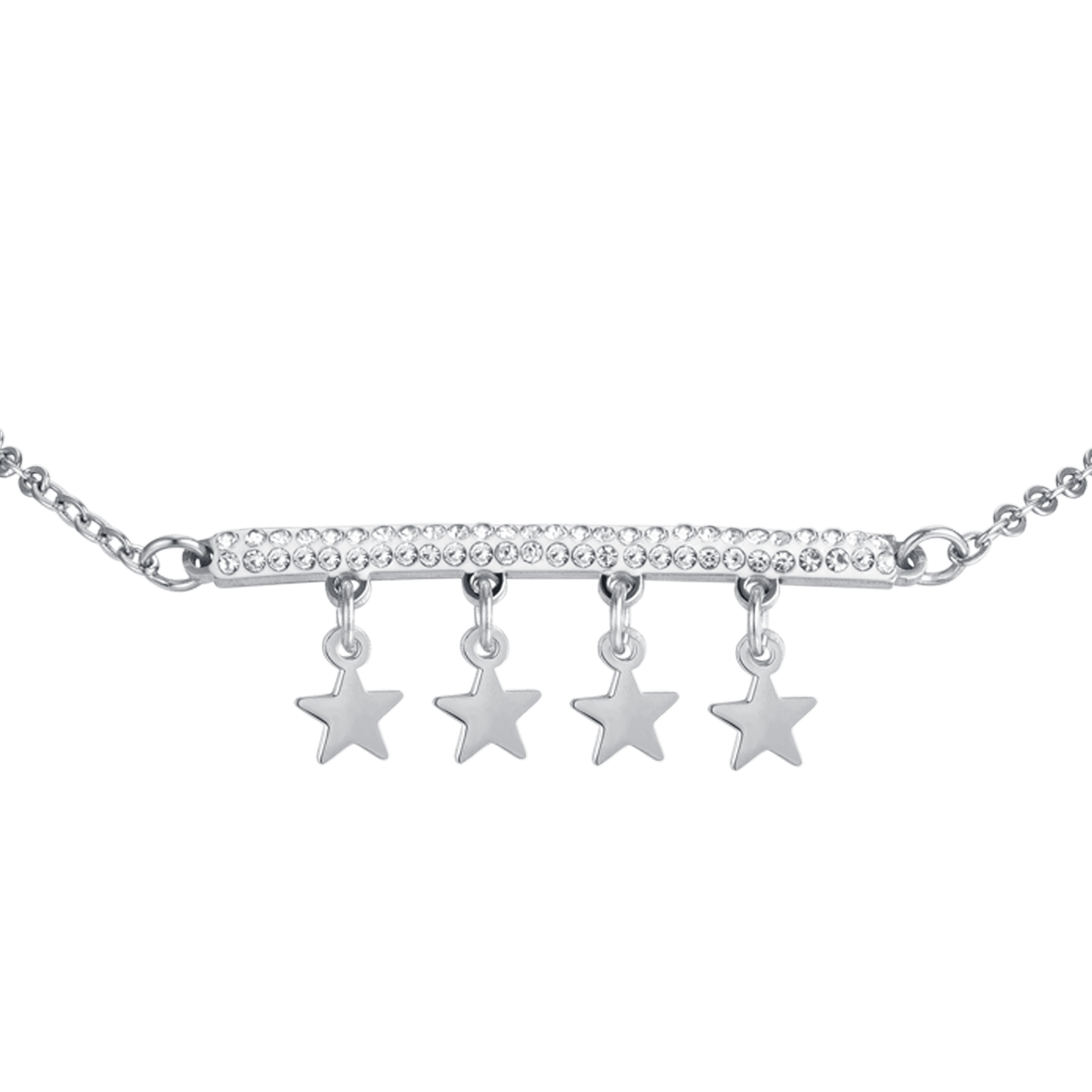 WOMEN'S STEEL BRACELET WITH STAR CHARMS