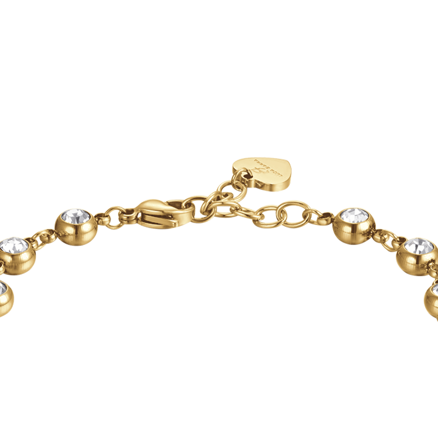 WOMAN'S BRACELET IN IP GOLD STEEL WITH WHITE CRYSTALS Luca Barra