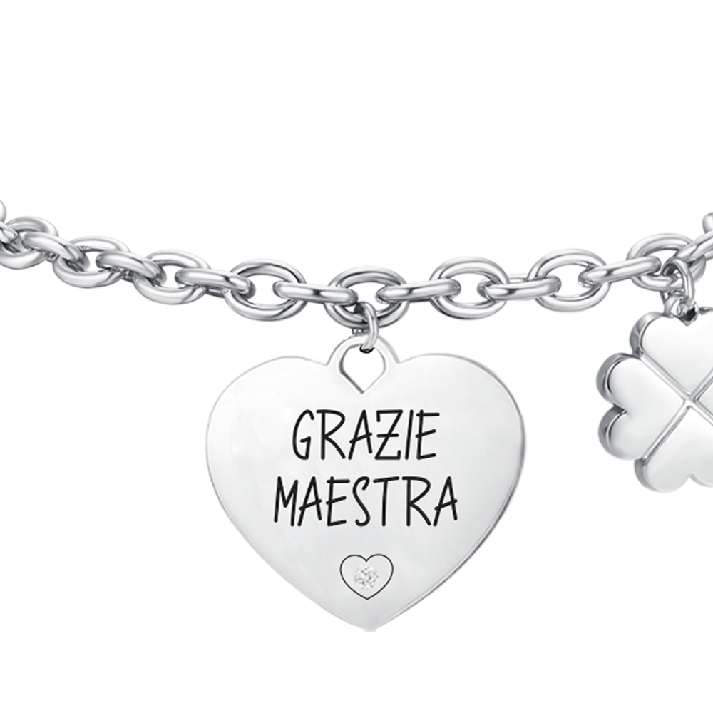 BRACCIALE DONNA IN ACCIAIO GRAZIE MAESTRA