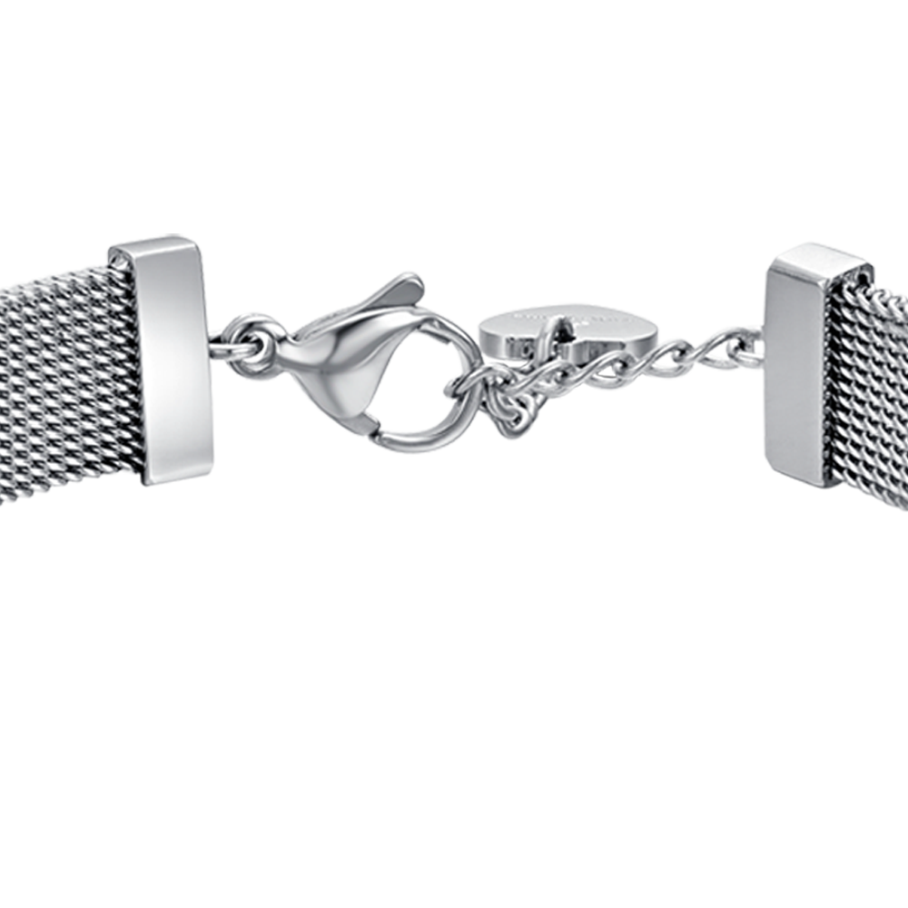 MILANO STEEL MESH WOMEN'S BRACELET WITH STAR WITH WHITE CRYSTALS