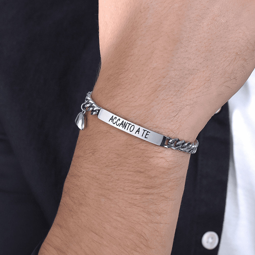 STEEL HEART MAGNET BRACELET FOR MEN
