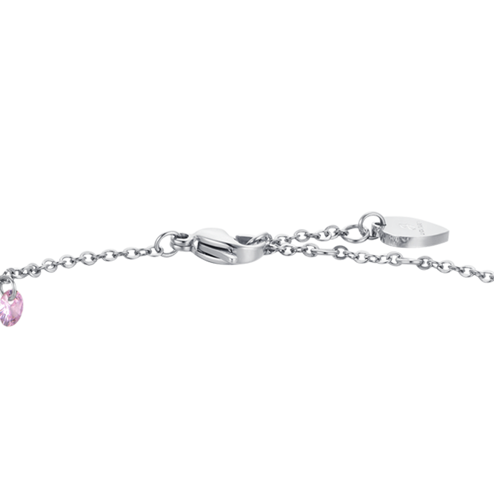 PINK CRYSTAL STEEL WOMEN'S BRACELET
