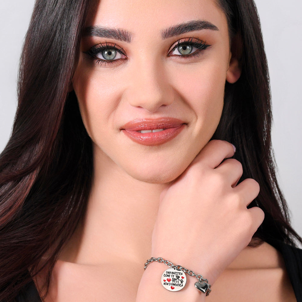 BRACCIALE DONNA IN ACCIAIO UNA MAESTRA COME TE NON SI DIMENTICA