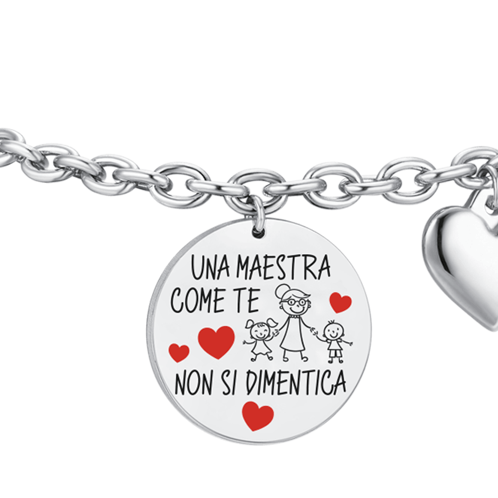 BRACCIALE DONNA IN ACCIAIO UNA MAESTRA COME TE NON SI DIMENTICA