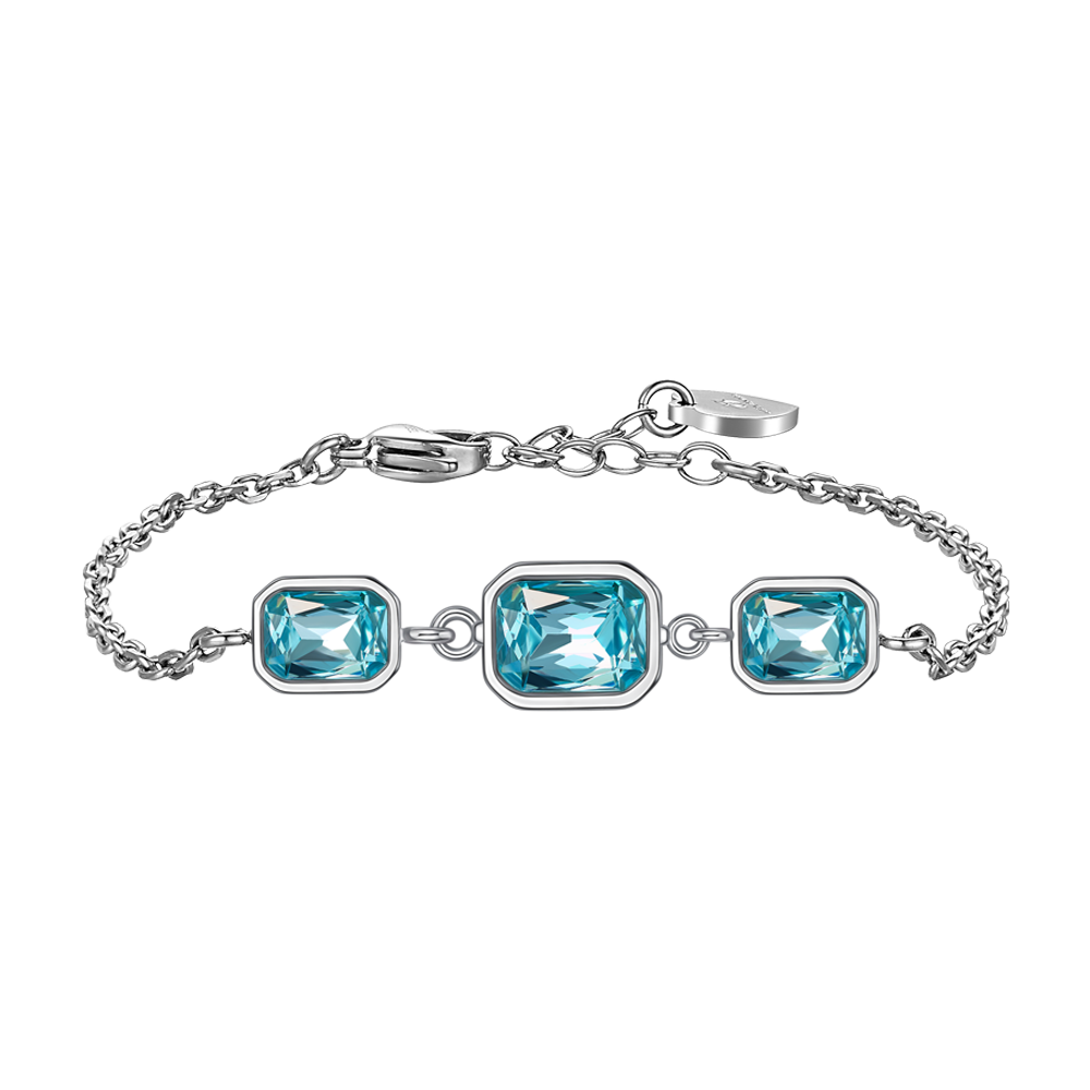 BRACCIALE DONNA CON CRISTALLI ACQUA MARINA
