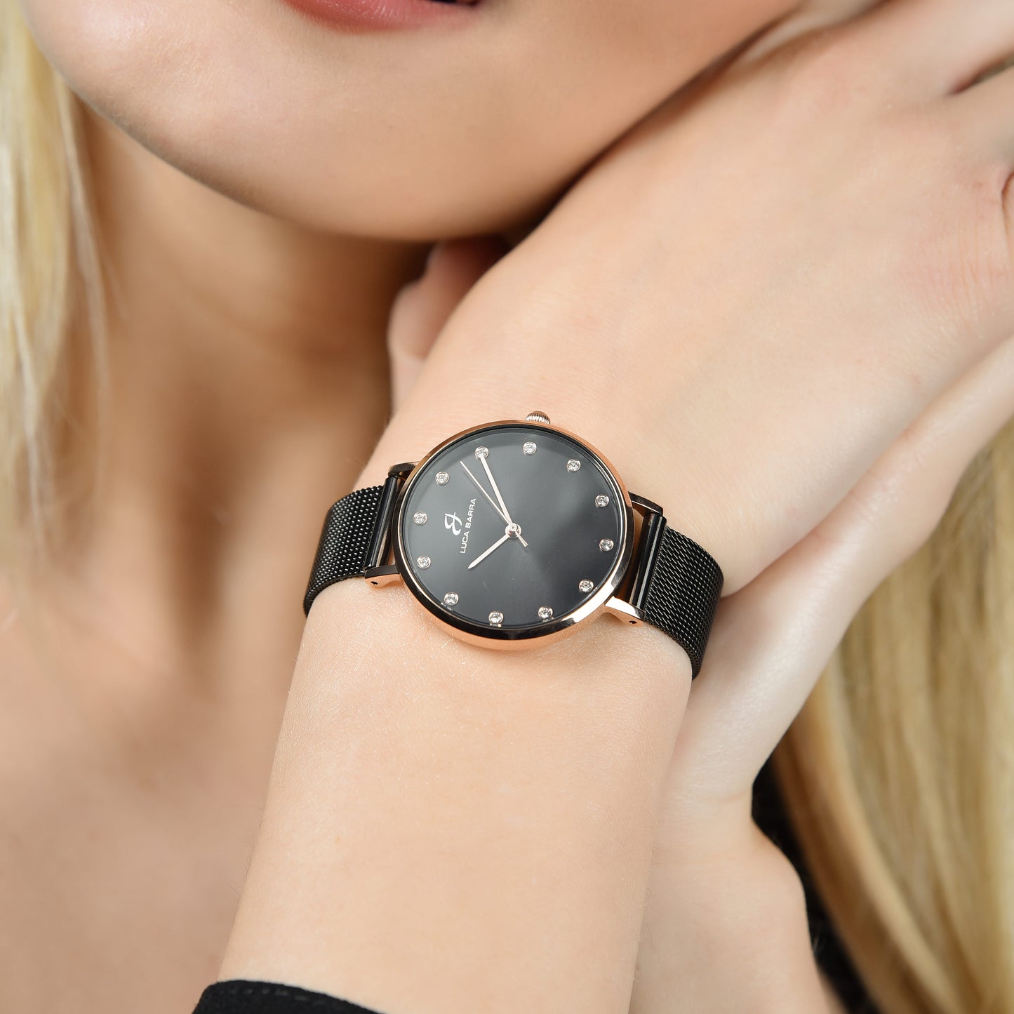 WOMEN'S PINK STEEL WATCH WITH PINK STEEL CASE