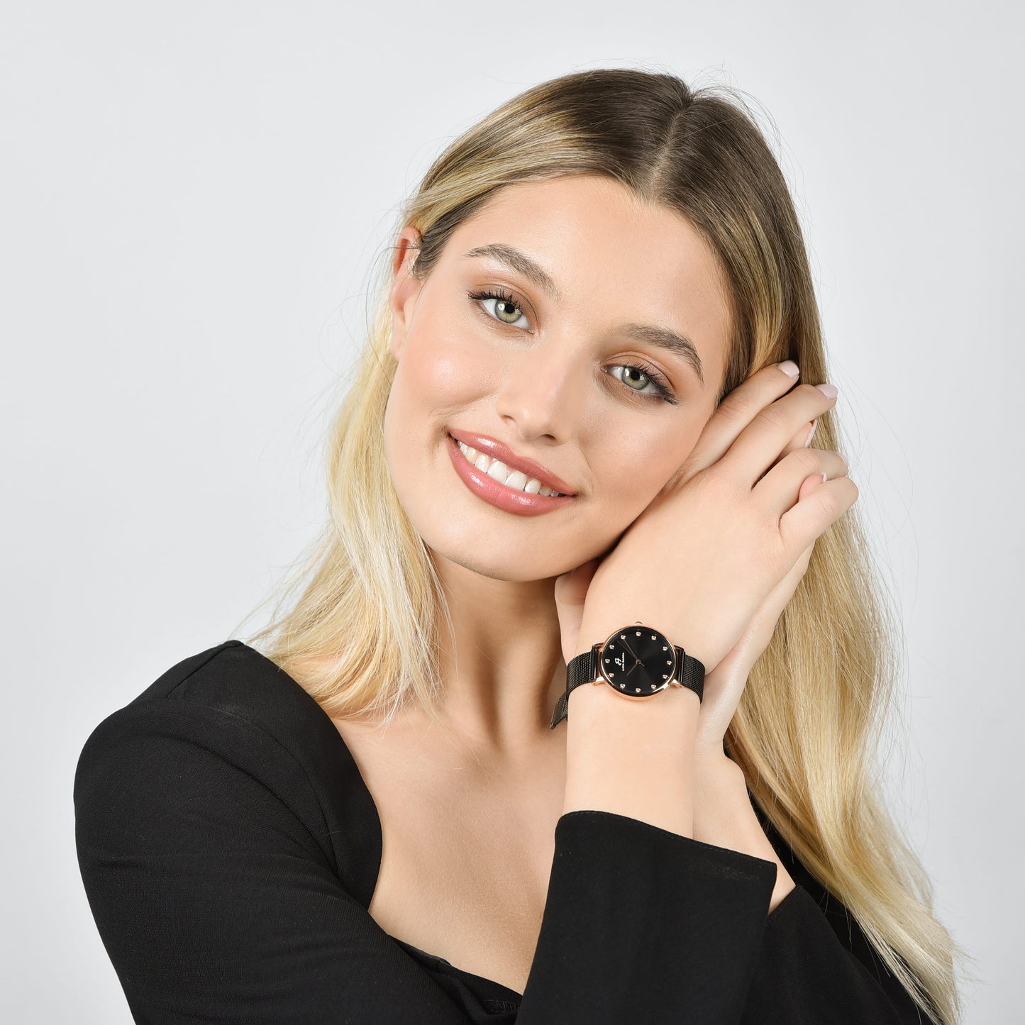 WOMEN'S PINK STEEL WATCH WITH PINK STEEL CASE