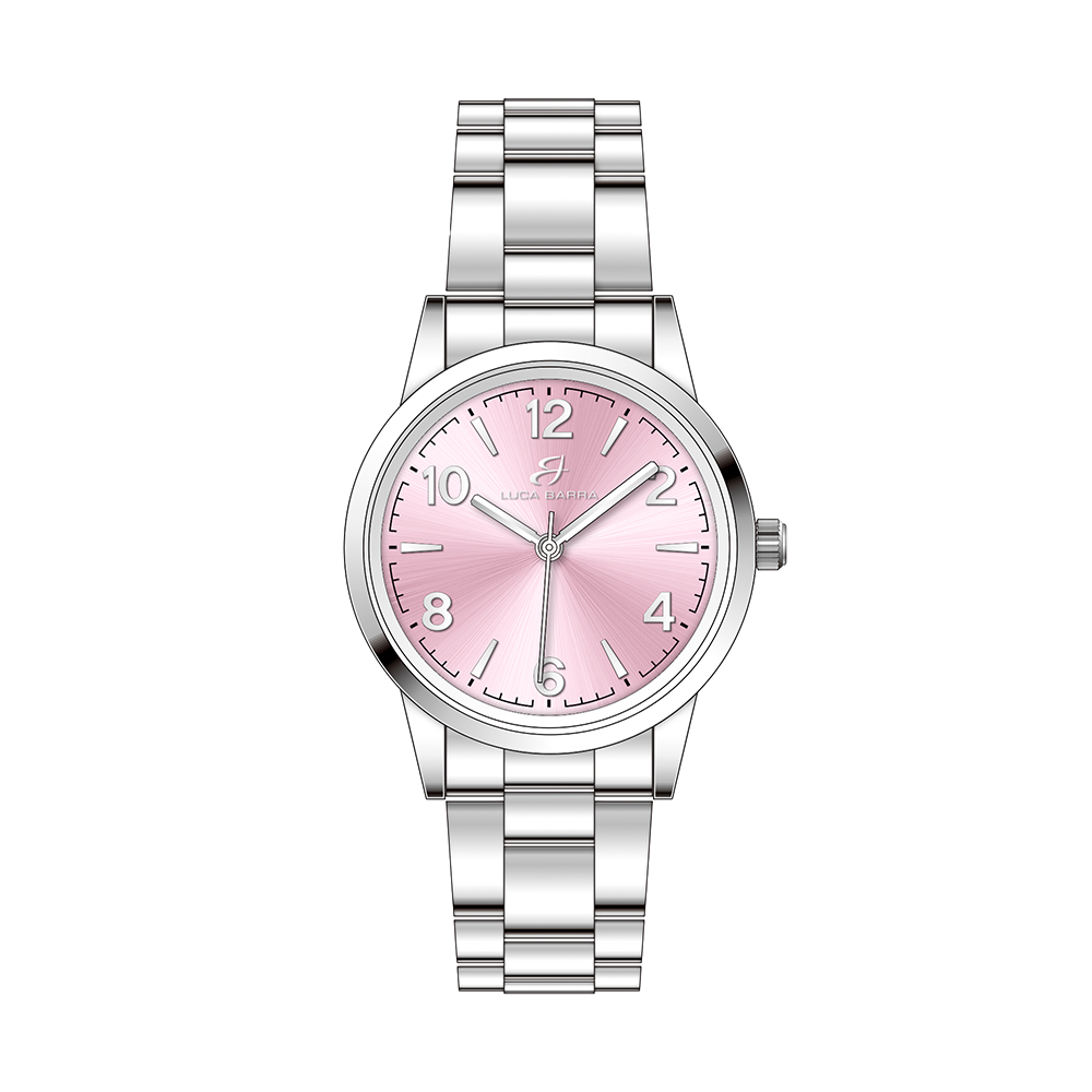 WOMEN'S STEEL WATCH WITH PINK DIAL