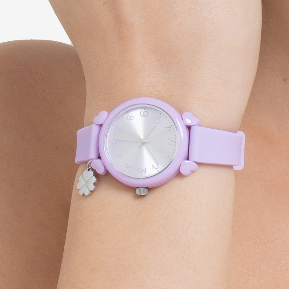 OROLOGIO DONNA LILLA CON CHARM QUADRIFOGLIO