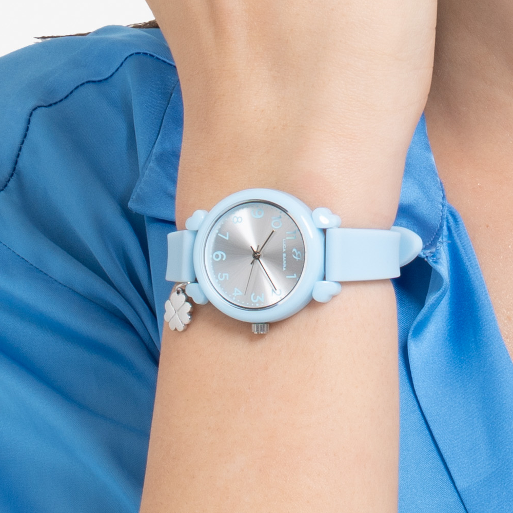 OROLOGIO DONNA AZZURRO CON CHARM QUADRIFOGLIO