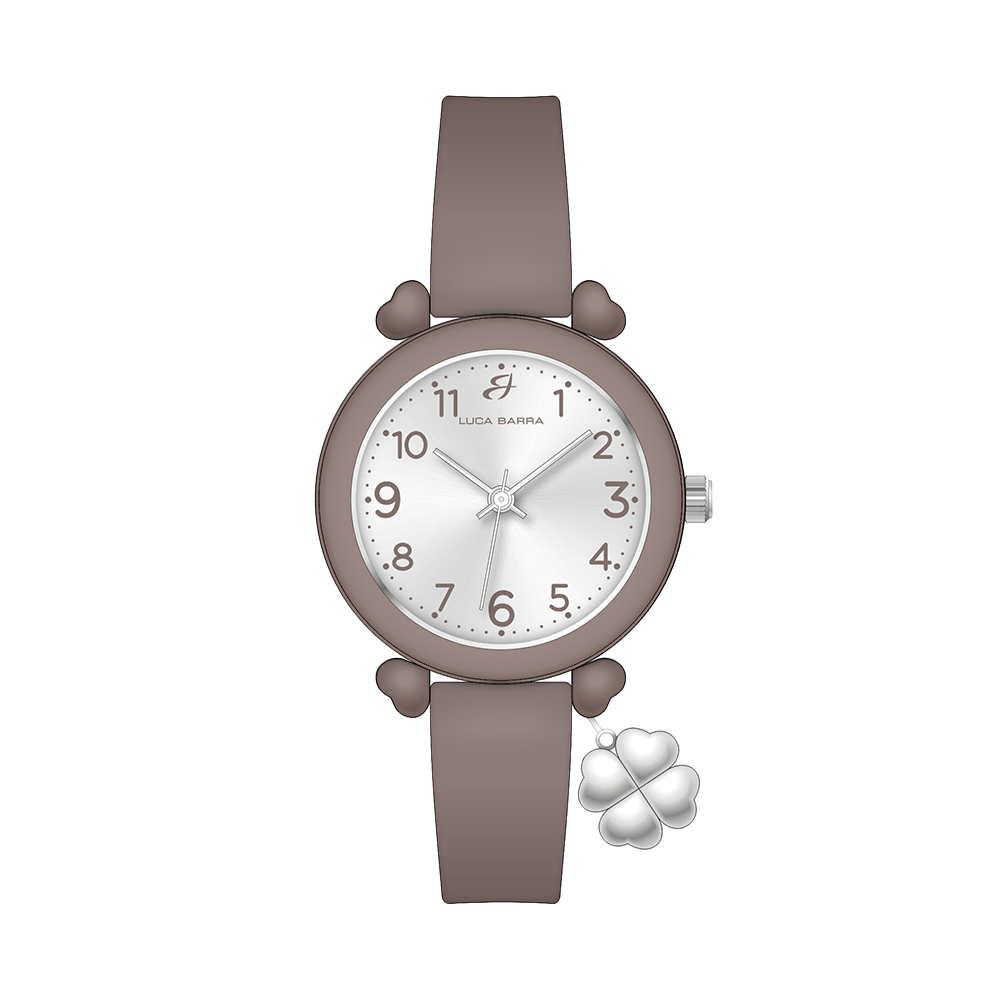 OROLOGIO DONNA GRIGIO CON CHARM QUADRIFOGLIO