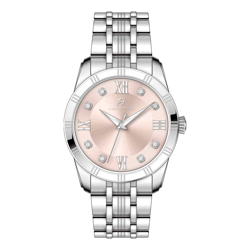 WOMEN'S STEEL WATCH WITH PINK DIAL