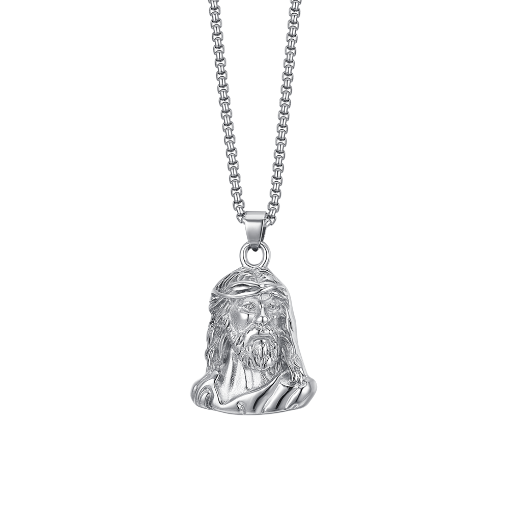 STEEL MEN'S HOLY FACE NECKLACE