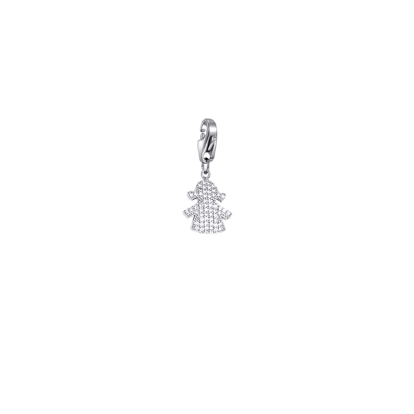 CHARM BIMBA IN ACCIAIO IP GOLD CON CRISTALI BIANCHI