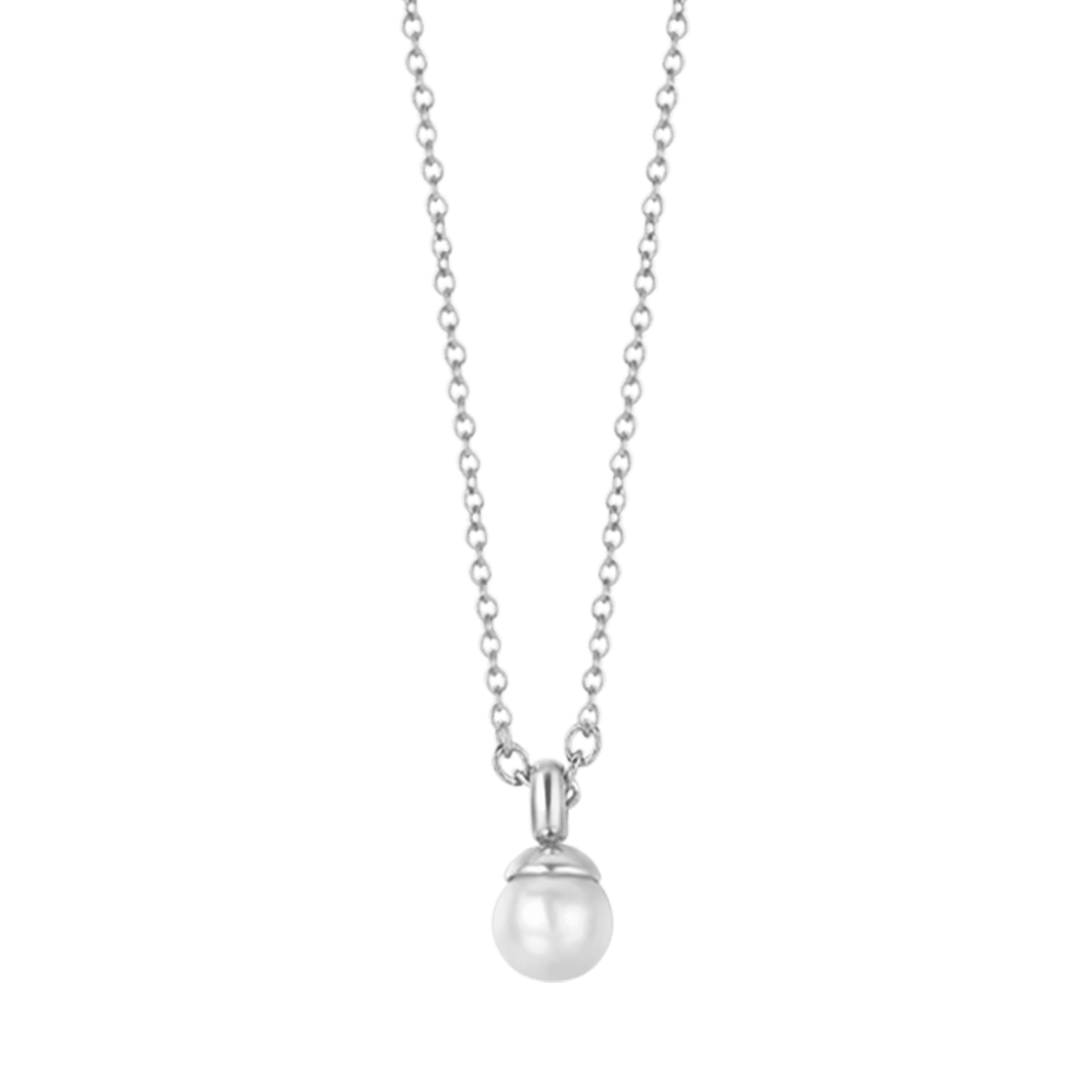 COLLANA DONNA IN ACCIAIO CON PERLA SINTETICA DA 4MM