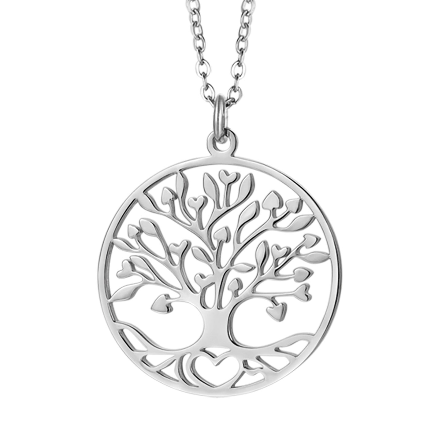 STEEL WOMEN'S NECKLACE WITH TREE OF LIFE