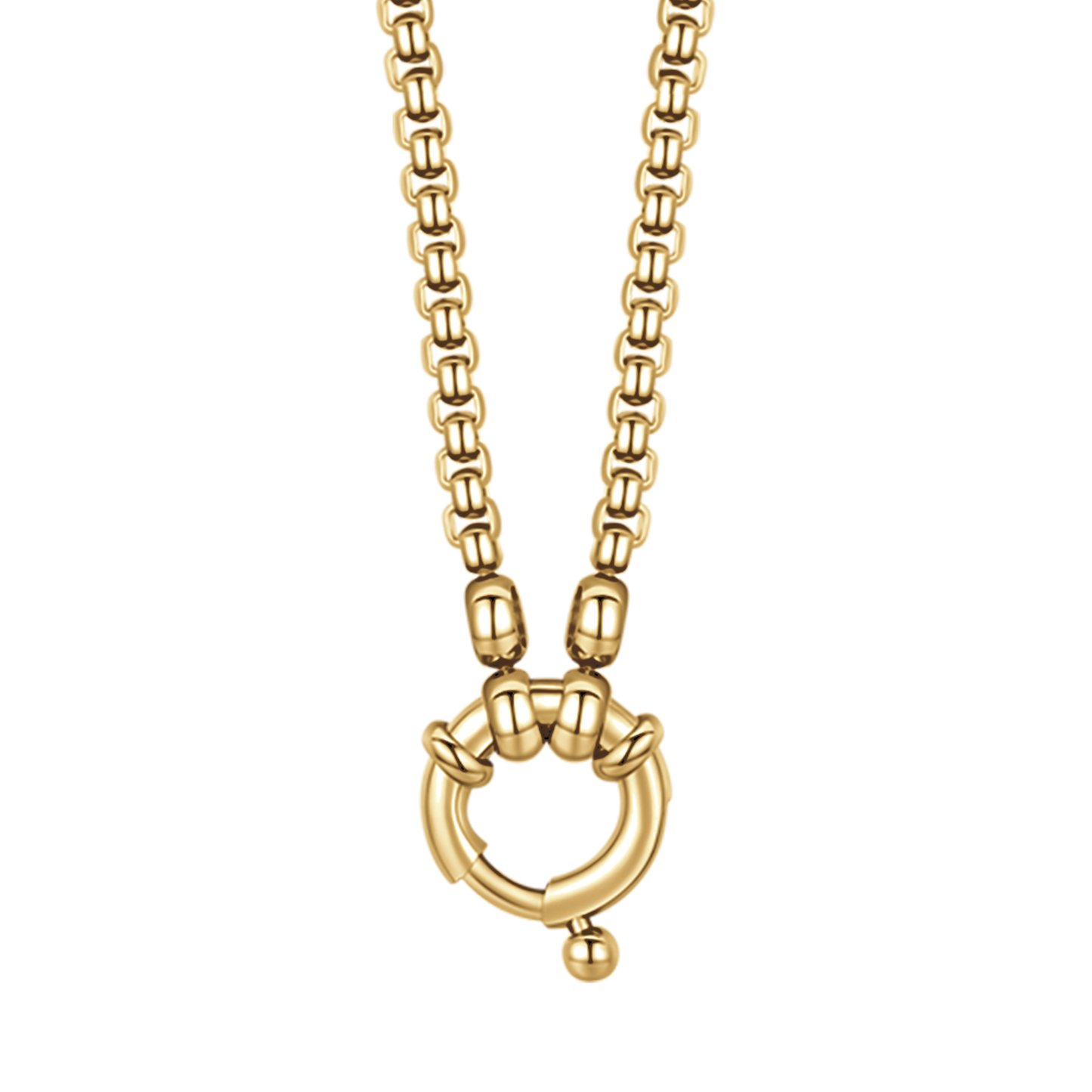 IP GOLD STEEL WOMEN'S NECKLACE WITH LOBSTER CLASP