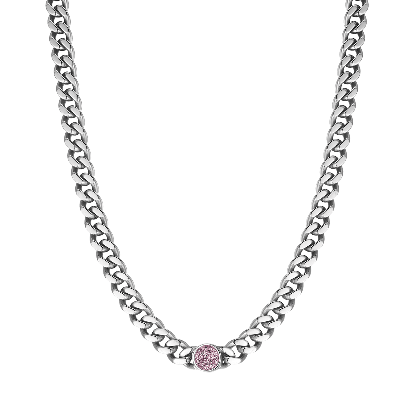 WOMEN'S STEEL NECKLACE WITH CRYSTALS