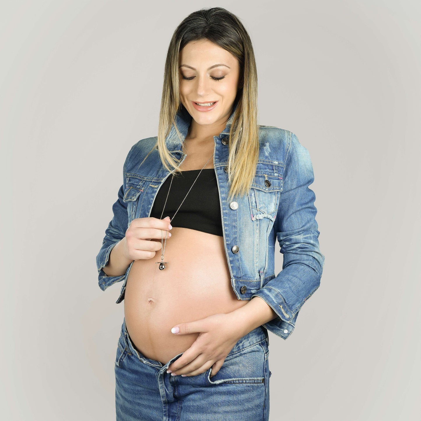 IP GOLD METAL PACIFIER STEEL ANGEL CALL NECKLACE