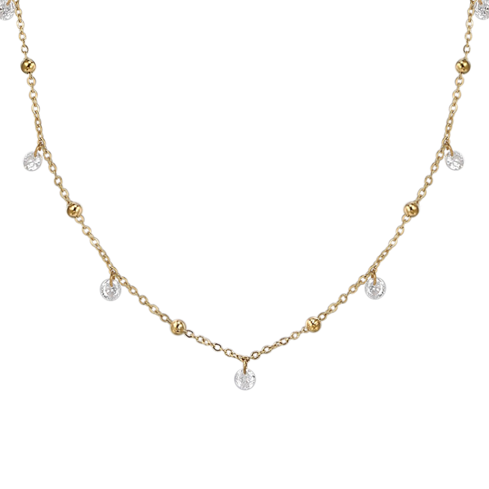 COLLANA DONNA IN ACCIAIO IP GOLD CON ZIRCONI BIANCHI