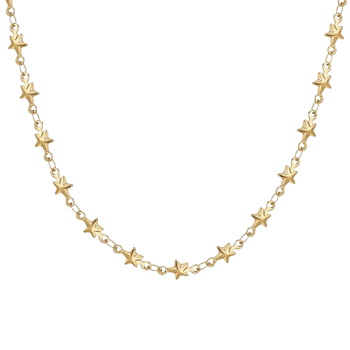 IP GOLD STEEL WOMEN'S NECKLACE WITH STARS