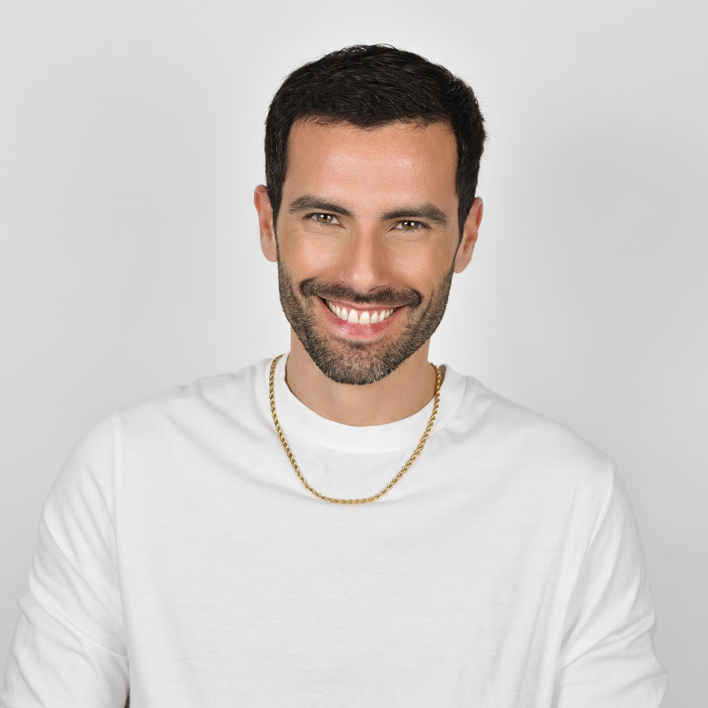 4MM IP GOLD STEEL UNISEX TORCHON NECKLACE