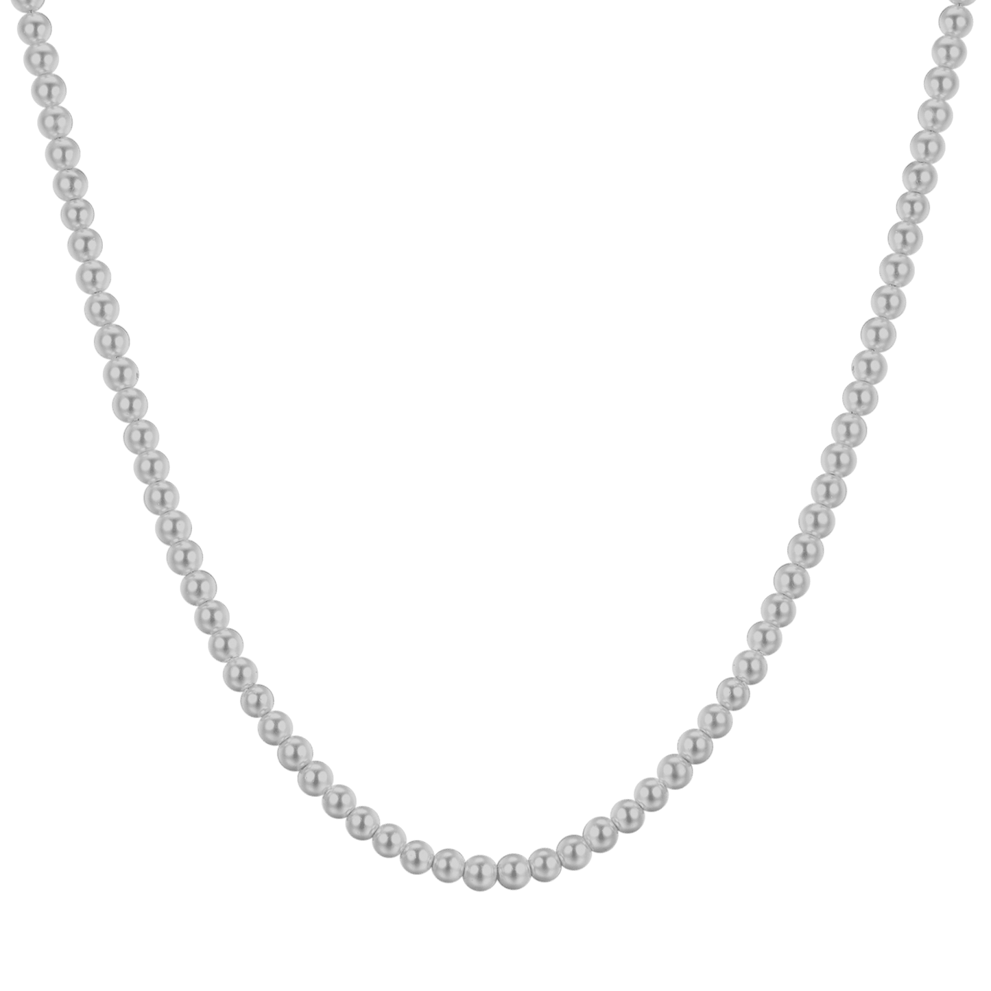 STEEL MEN'S NECKLACE WITH GRAY PEARLS