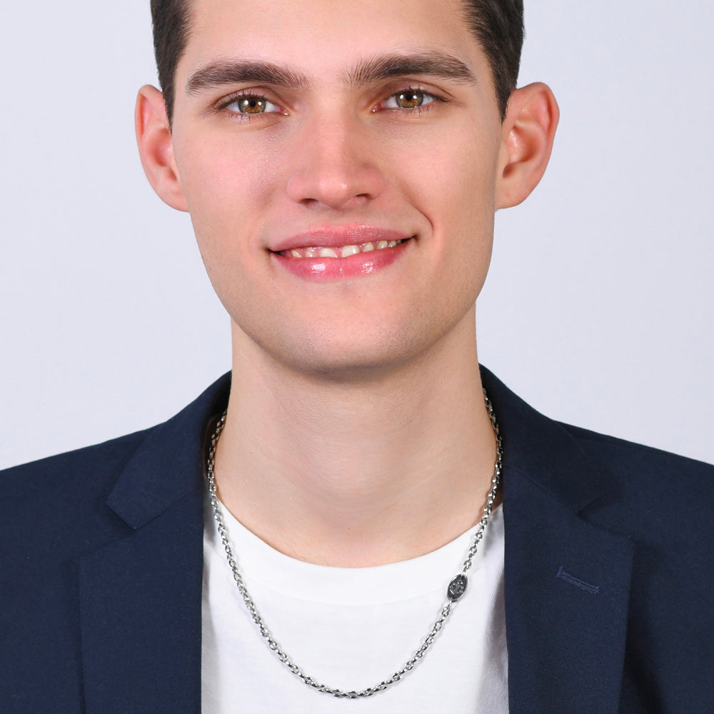 STEEL MEN'S NECKLACE WITH ANCHOR