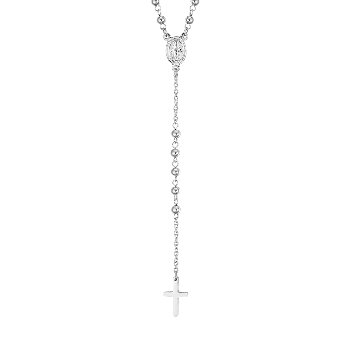 COLLANA UOMO ROSARIO IN ACCIAIO