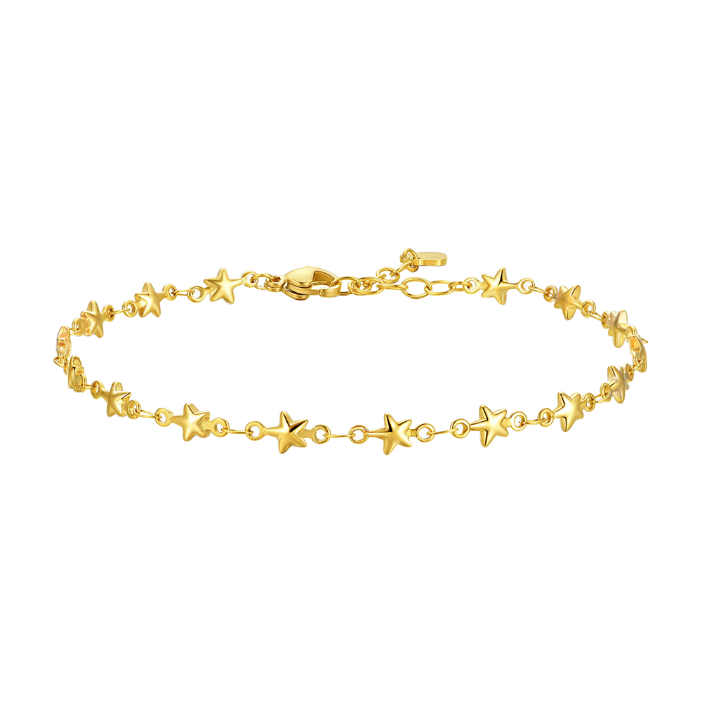 IP GOLD STEEL WOMEN'S ANKLET WITH STARS