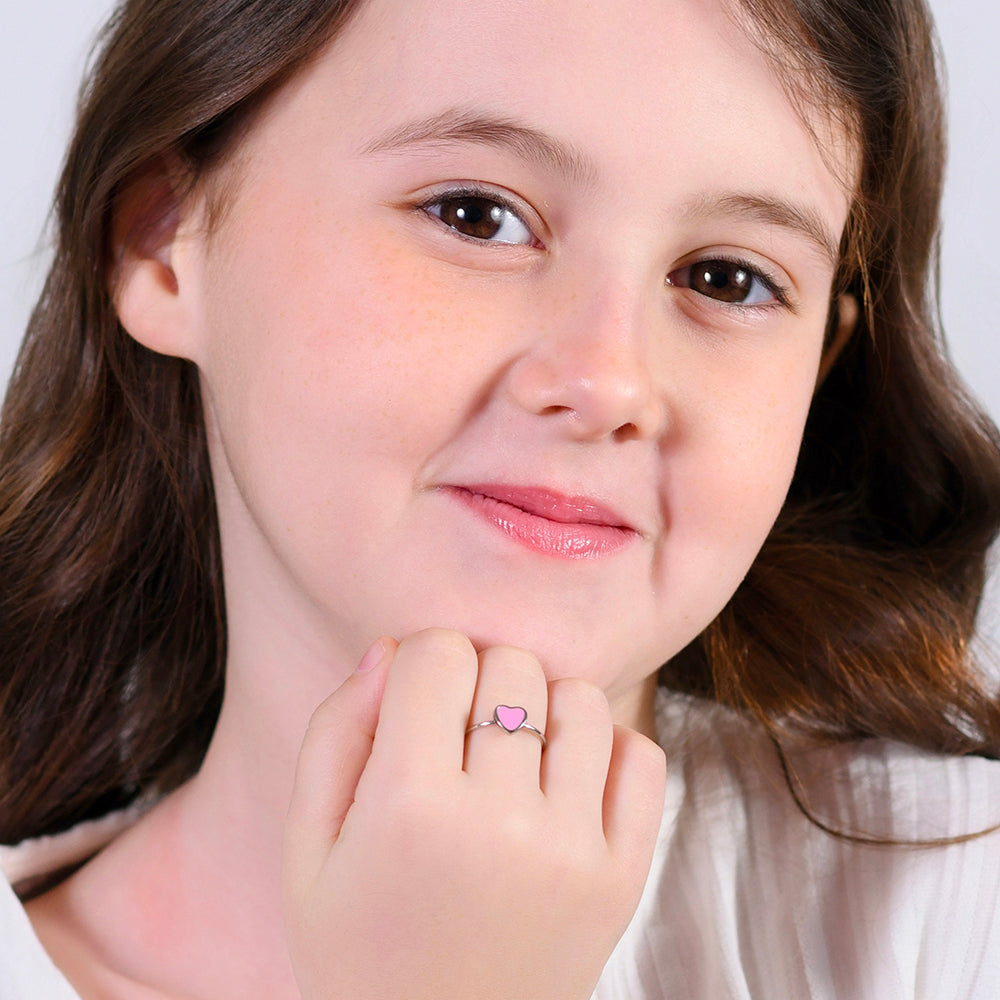 STEEL GIRL RING WITH HEART