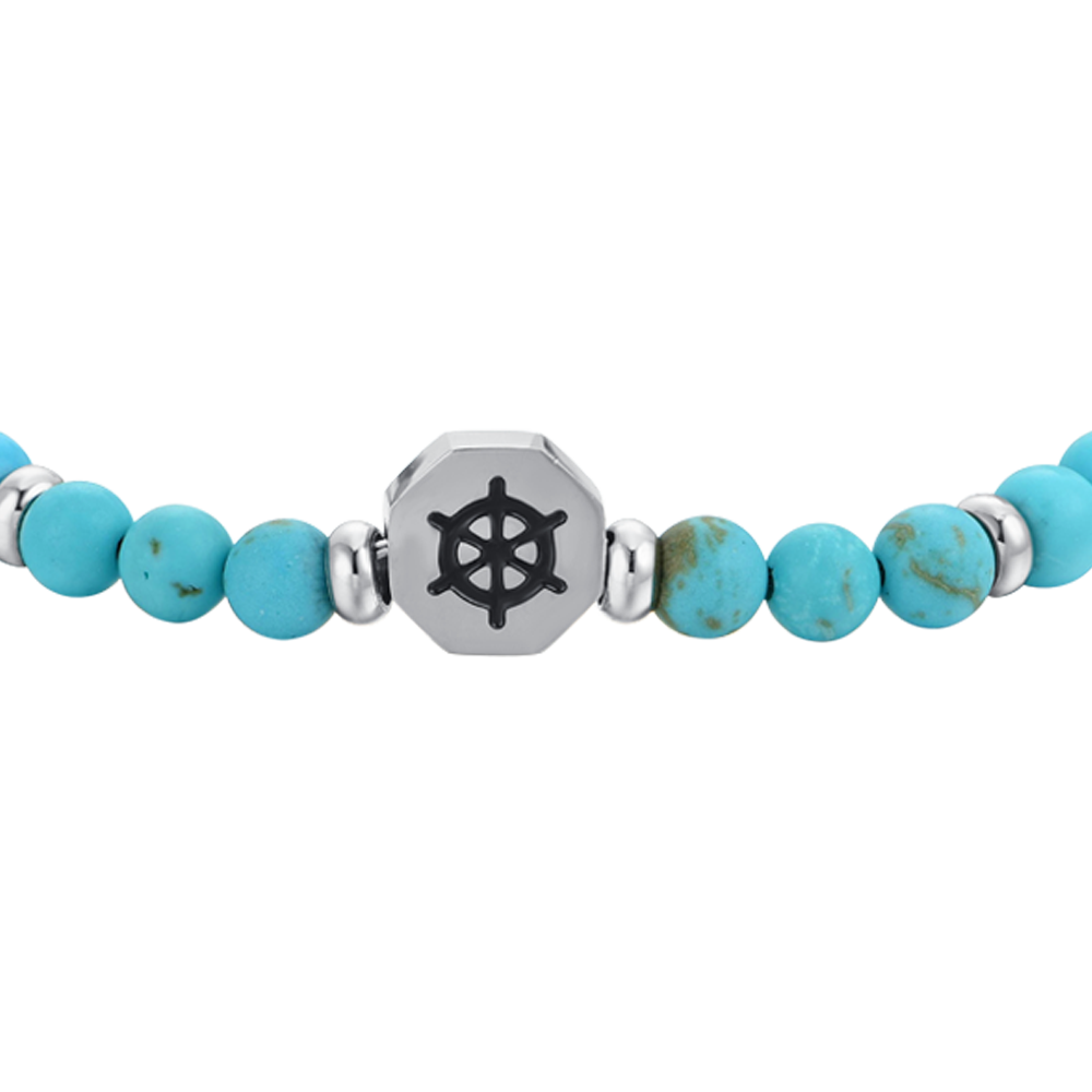 STEEL RUDDER BABY BRACELET WITH TURQUOISE STONES